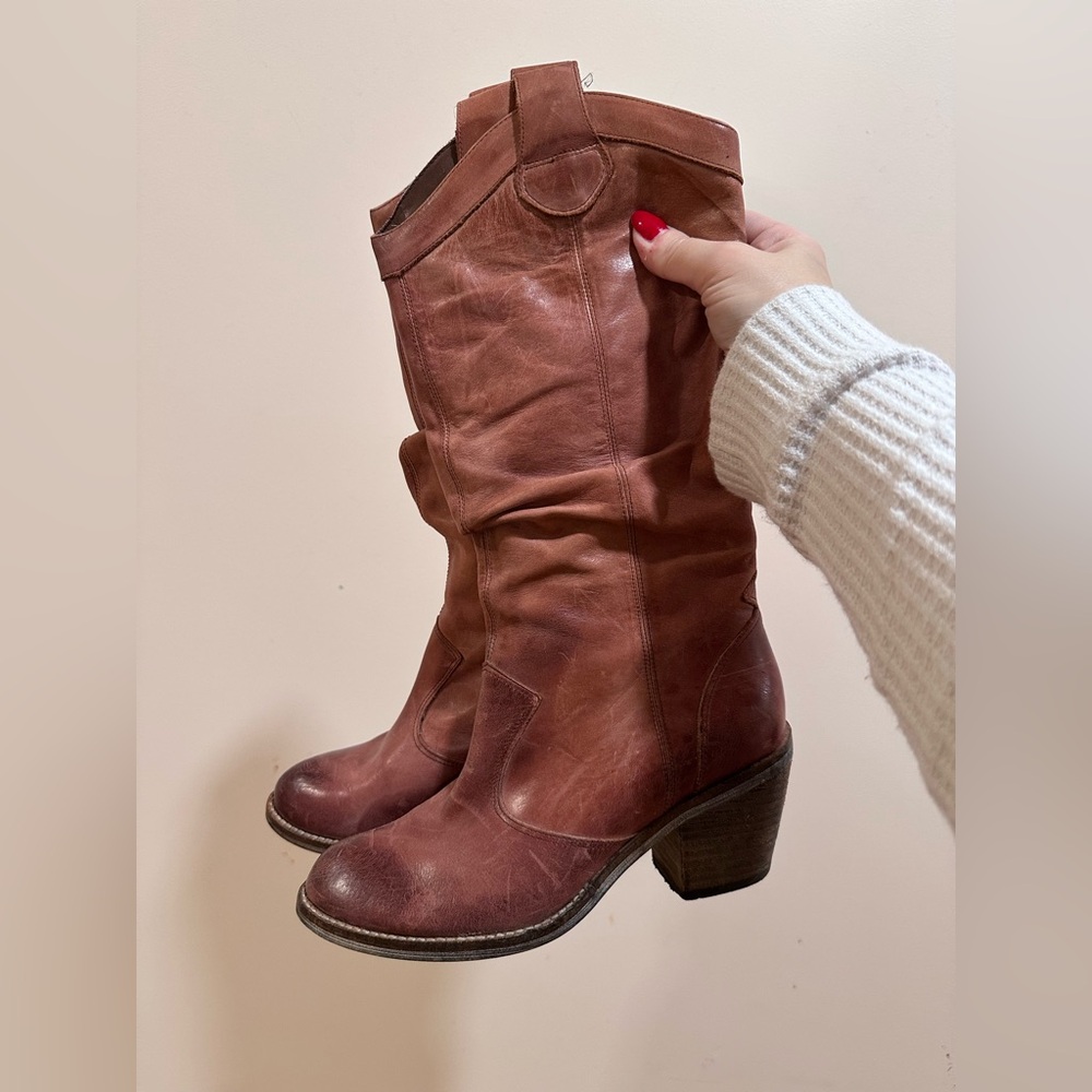 Aldo Marrs Brown Slouch Cowboy Boots Size 6 Circa 2010